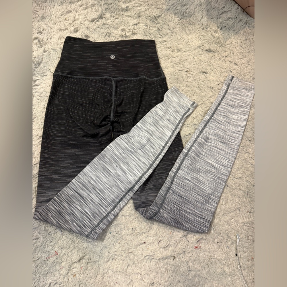 Lululemon wunder under black white ombré size 6 31” length - Picture 1 of 7